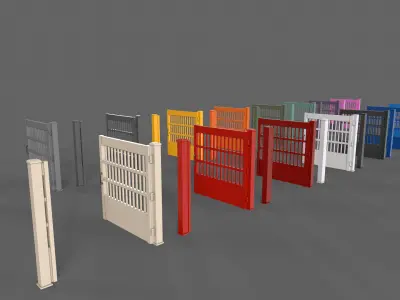 PBR Metal Gate A5 Low-poly 3D model