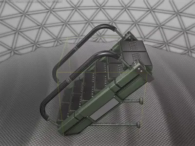 Sci-Fi Stairs - 5 - Green Version Low-poly 3D model