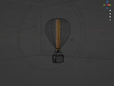 Hot air balloon animated 3D model