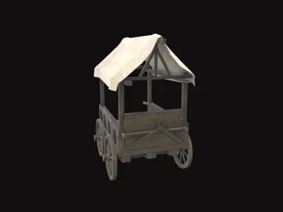 Medieval Cart V01 Low-poly 3D model