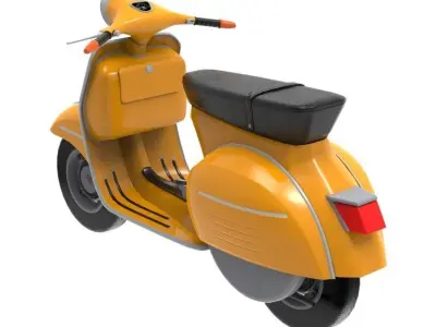 Classic Italian Piaggio Vespa Scooter Low-poly 3D model