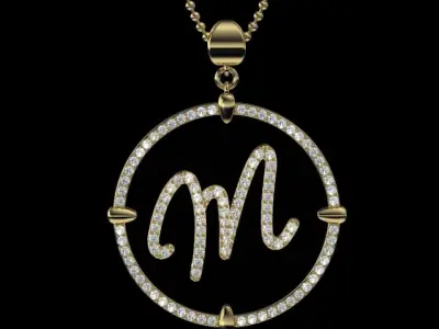 Pendant M and C  Free 3D model