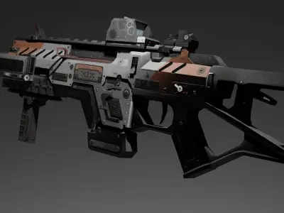 Sci-fi Submachine Gun  Game Ready  - CAR Low-poly 3D model