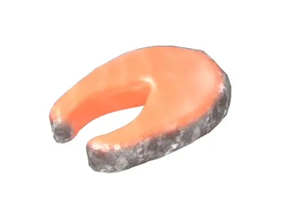 Salmon Steak v1 001 Low-poly 3D model