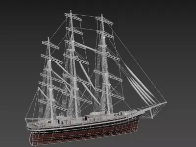 Cutty Sark Legendary Tea Clipper Tall Ship 3D Model 3D model