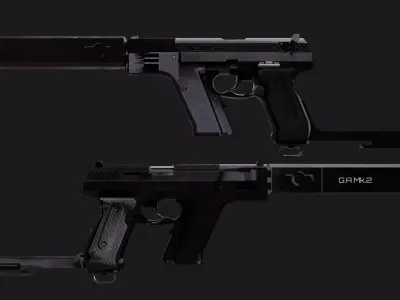 Lowpoly Double Mag Smg 4K PBR Game-ready Model Low-poly 3D model
