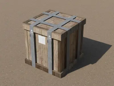 Wooden Crate Free 3D model get