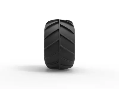 Dune buggy rear tire 26 Scale 1 to 25 3D print model