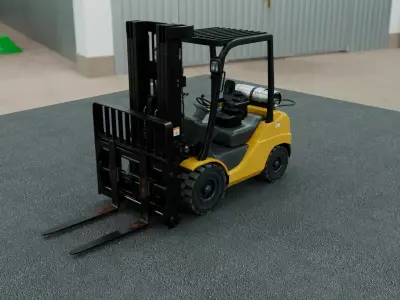 forklift Low-poly 3D model by PhilRivera from CGTrader