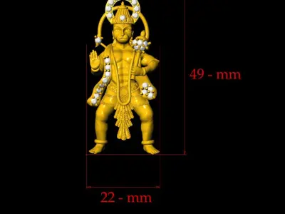 Bajrangbali Pendant - 0073 3D print model