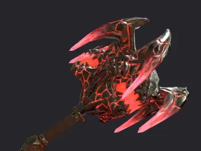 Fantasy Stylish Weapon- Mace of Demon Low-poly 3D model