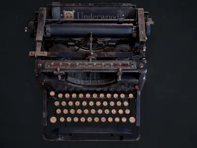 Underwood Typewriter No5 Low-poly 3D model