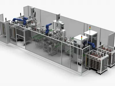 Automatic Booster Impeller Assembly and Pressing  Line 3D model