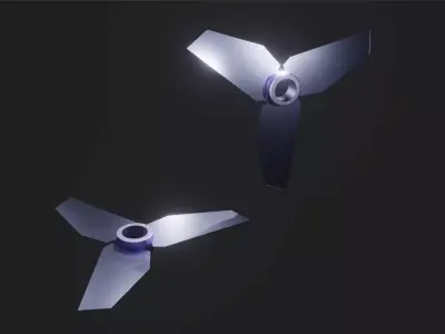Propeller 3D Model two propellers flying 3D model