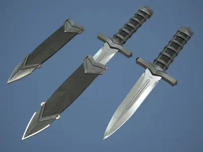 Dagger Low-poly 3D model 6