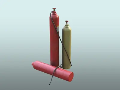 Gas Cylinder Low-poly 3D model 7