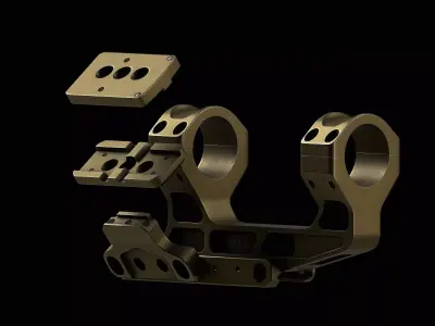 Unity Tactical Fast - LPVO MOUNT Low-poly 3D model