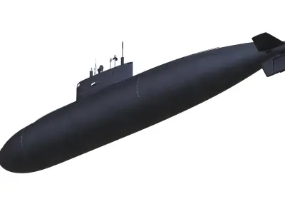 Diesel Electric Submarine Kilo Class Russian 3D model