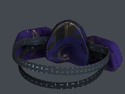 Gas mask helmet 3d model scifi Low-poly Low-poly 3D model Low-poly 3D model 34