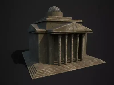 Old Roman Building  Low-poly 3D model