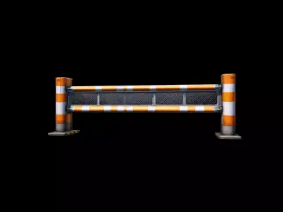 3d High Resolution Road Safety Of Driving Traffic Barrier 3D model