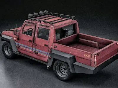 Pickup Truck Agrale Marrua 4x4 Low-poly 3D model