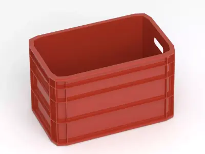 Portable Plastic Crate red 3D model