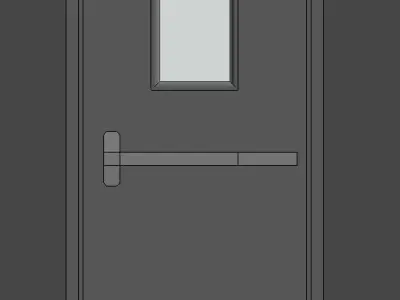  Quality Commercial  Grade Steel Door  with Window or without    Free 3D model
