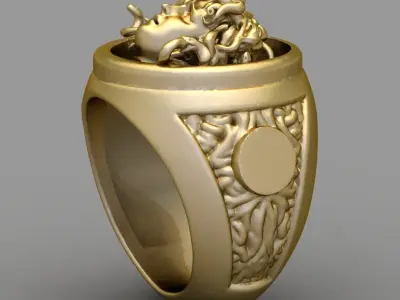 Antique Gents Signet Ring 3D print model get