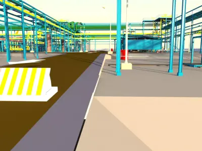 3D Model of Booster Compressor Station for Gas Condensate Fields 3D model