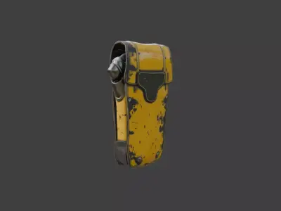 Futuristic Cyberpunk Ammo Pouch Low-poly 3D model