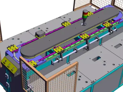 Automated peeling labeling and assembly cycle line 3D model