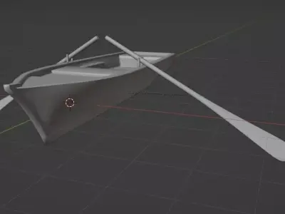 rowing boat Low-poly 3D model