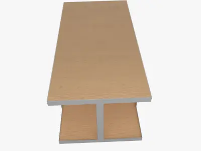 Industrial Square Table Long 3D model