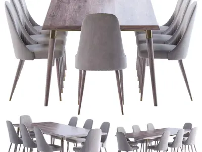 Sitte Dining Table and Chair Bary 3D model