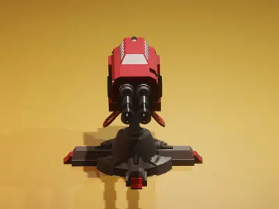 sci-fi turret low-poly Low-poly 3D model
