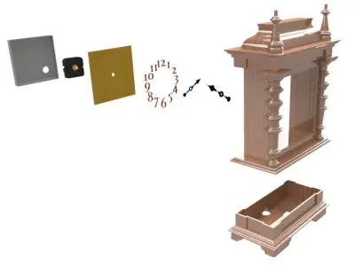 Mantel Clock - Hide away drawer - D2  3D print model