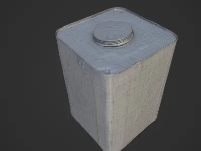 Scanned Rusty Oil Can Low-poly 3D model