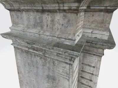Monument stone gate Low-poly 3D model