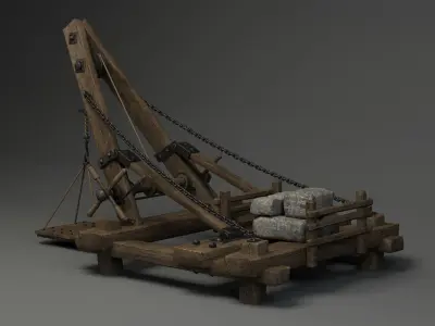 Old Wood Crane 3D model