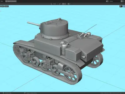 M3 Stuart Tank Base Mesh Low-poly 3D model