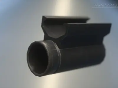 Gun Modifiers - Flashlight - Optic Sight - Foregrip - Suppressor Low-poly 3D model