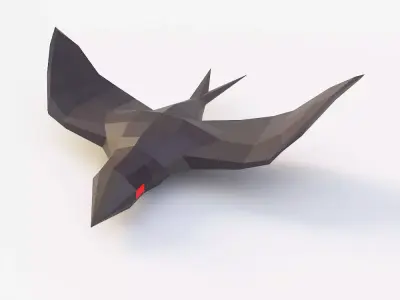 Bird low poly 3d model flying Free low-poly 3D model