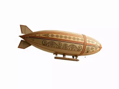 Steampunk Airship model pack Low-poly 3D model
