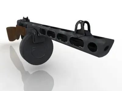 PPSh-41 Low-poly 3D model order