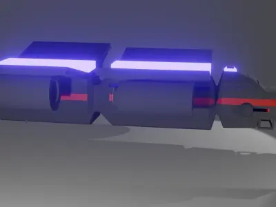 Military spacecraft Low-poly 3D model