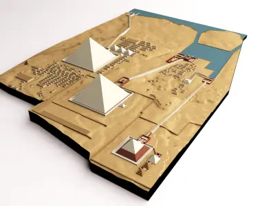 Giza Plateau true scale 3D model