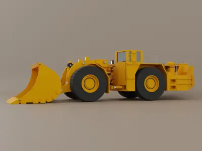Underground Mining Loader Heavy Vehicle Low-poly 3D model