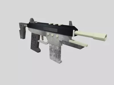 no brand low poly submachine gun 1 Low-poly 3D model