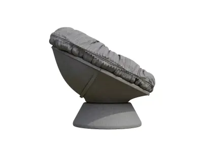 Oversized Swivel Papasan Accent Chair Low-poly 3D model